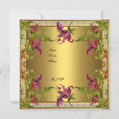 Uitnodiging Vintage Victoriaanse Bloem Frame (Achterkant)