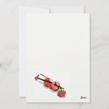 Uitnodiging Viool met een Roos