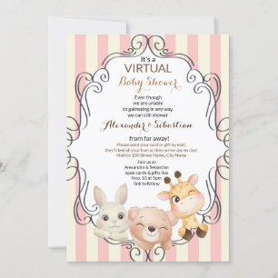 Uitnodiging Virtueel Baby Shower Bosdieren