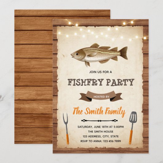 Uitnodiging vispartij (Voorkant / Achterkant)