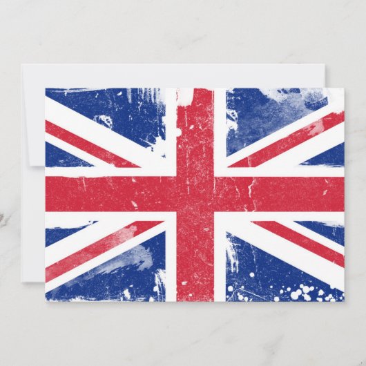 Uitnodiging vlag Grunge Union Jack (Voorkant)