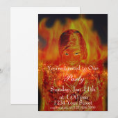 Uitnodiging Vlammend Meisjesfeest volledig (Voorkant / Achterkant)