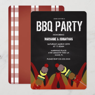 Uitnodiging Vlees Spiezen BBQ Vlammen Koken Feest