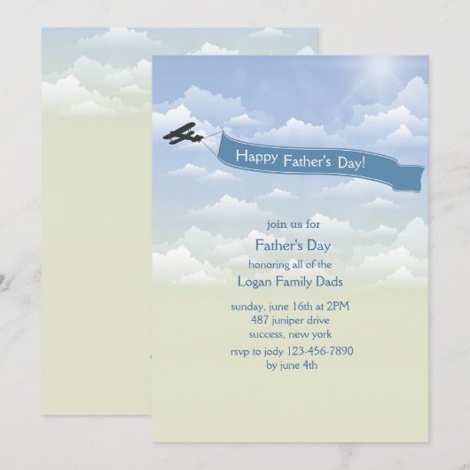 Uitnodiging vliegtuigbanner (Voorkant / Achterkant)