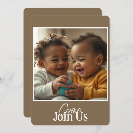 Uitnodiging Voeg Foto en Tekst Toe (Voorkant / Achterkant)