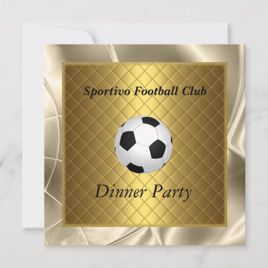 Uitnodiging Voetbal Dinerfeest Voetbal (Voorkant)