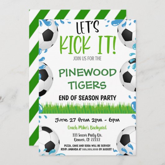 Uitnodiging Voetbalteamfeest (Voorkant / Achterkant)