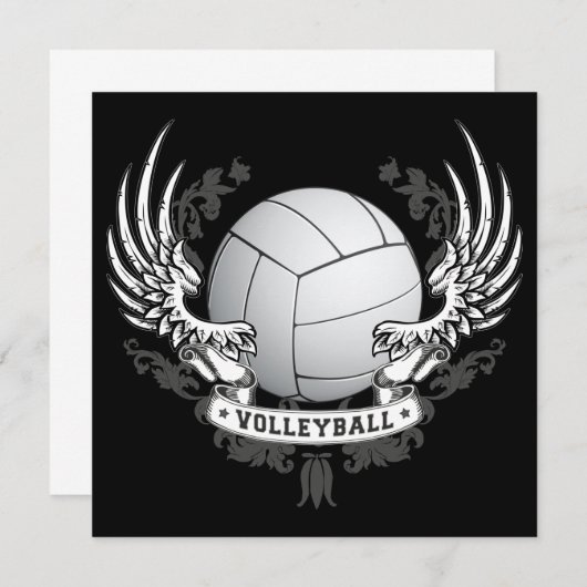 Uitnodiging volleyball Wings (Voorkant / Achterkant)