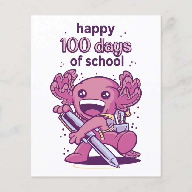 Uitnodiging voor 100 dagen school (Voorkant)