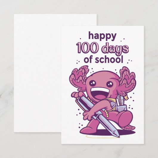 Uitnodiging voor 100 dagen school (Voorkant / Achterkant)