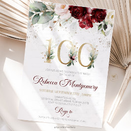 Uitnodiging voor 100e verjaardag Elegante mijlpaal