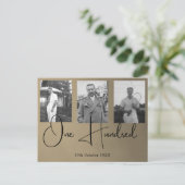 Uitnodiging voor 100ste verjaardagsfoto voor man (Staand voorkant)