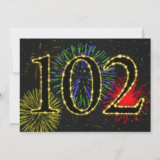 Uitnodiging voor 102e verjaardagsfeest (Voorkant)