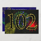 Uitnodiging voor 102e verjaardagsfeest (Voorkant / Achterkant)
