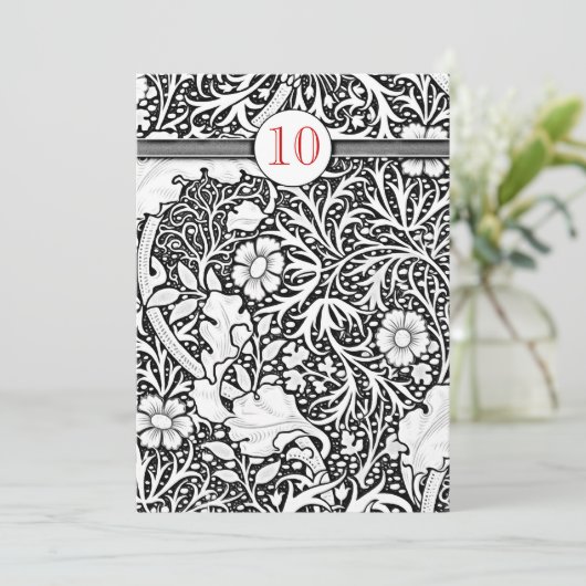 uitnodiging voor 10 bruiloft voor zwarte & witte d (Staand voorkant)
