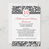 uitnodiging voor 10 bruiloft voor zwarte & witte d (Achterkant)