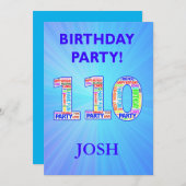 Uitnodiging voor 110e verpartij in letters (Voorkant / Achterkant)