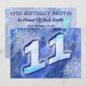 Uitnodiging voor 11e verjaardag (Voorkant / Achterkant)