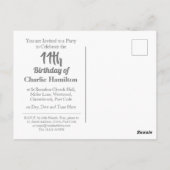 Uitnodiging voor 11e verjaardag met foto ansichtka (Achterkant)