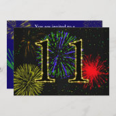 Uitnodiging voor 11e verjaardagsfeestje (Voorkant / Achterkant)