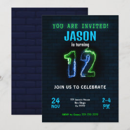 Uitnodiging voor 12e verjaardag jongen