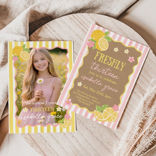 Uitnodiging voor 13e verjaardag 'Freshly Thirteen'