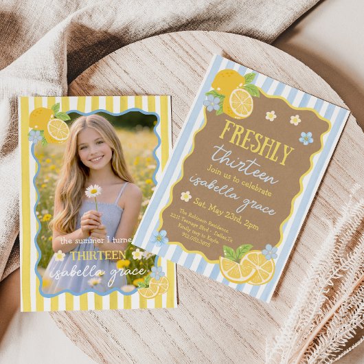 Uitnodiging voor 13e verjaardag 'Freshly Thirteen'
