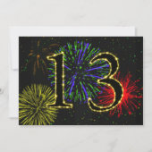Uitnodiging voor 13e verjaardagsfeest (Voorkant)