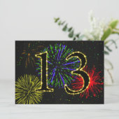 Uitnodiging voor 13e verjaardagsfeest (Staand voorkant)