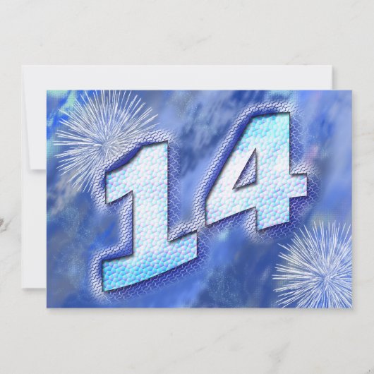 Uitnodiging voor 14e verjaardag (Voorkant)