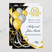 Uitnodiging voor 15-jarig jubileum gouden en zilve (Voorkant / Achterkant)