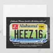 Uitnodiging voor 16e verjaardag Alabama-rijbewijs  (Voorkant / Achterkant)