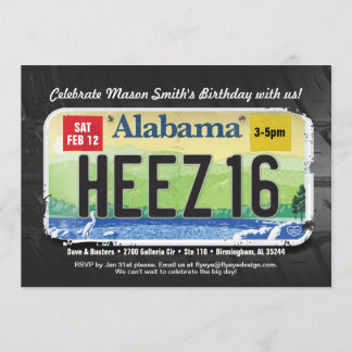 Uitnodiging voor 16e verjaardag Alabama-rijbewijs 