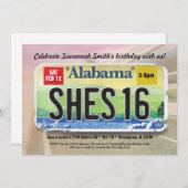 Uitnodiging voor 16e verjaardag Alabama-rijbewijs  (Voorkant / Achterkant)