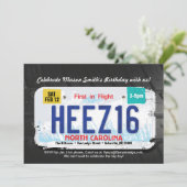 Uitnodiging voor 16e verjaardagsrijbewijs voor jon (Staand voorkant)