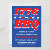 Uitnodiging voor 1776 BBQ-feest met vuurwerk 's av (Voorkant)