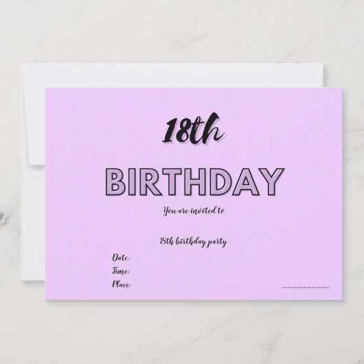 Uitnodiging voor 18e verjaardag (Voorkant)