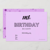 Uitnodiging voor 18e verjaardag (Voorkant / Achterkant)