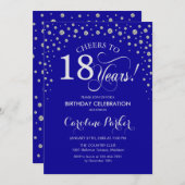 Uitnodiging voor 18e verjaardagsfeestje - Silver R (Voorkant / Achterkant)