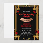 Uitnodiging voor 1920s Murder Mystery Dinner (Voorkant / Achterkant)