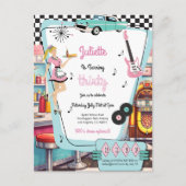 Uitnodiging voor 1950's Retro Diner Thema Feest (Voorkant)