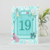 uitnodiging voor 19e verjaardag (Staand voorkant)