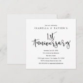 Uitnodiging voor 1-jarig jubileumfeest (Voorkant / Achterkant)