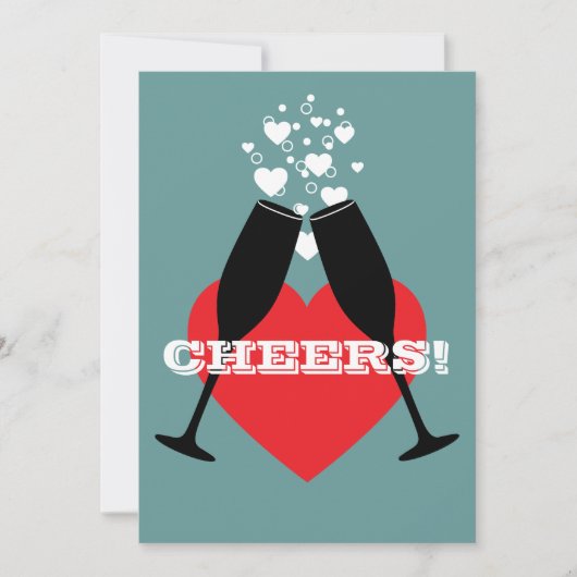 Uitnodiging voor 1e trouwdag - Proost! (Voorkant)