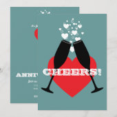 Uitnodiging voor 1e trouwdag - Proost! (Voorkant / Achterkant)