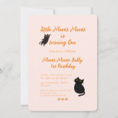 Uitnodiging voor 1e verjaardag baby | Little Meow  (Voorkant)