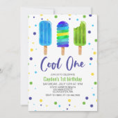 Uitnodiging voor 1e verjaardag Cool One (Voorkant)