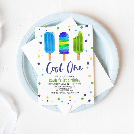 Uitnodiging voor 1e verjaardag Cool One