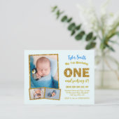 Uitnodiging voor 1e verjaardag, EERSTE verjaardag  (Staand voorkant)