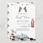 Uitnodiging voor 1e verjaardag Fast One (Voorkant / Achterkant)